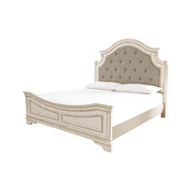 Realyn King Upholstered Panel Bed with Dresser